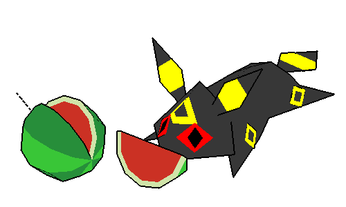 umbreon eating melon